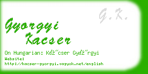 gyorgyi kacser business card